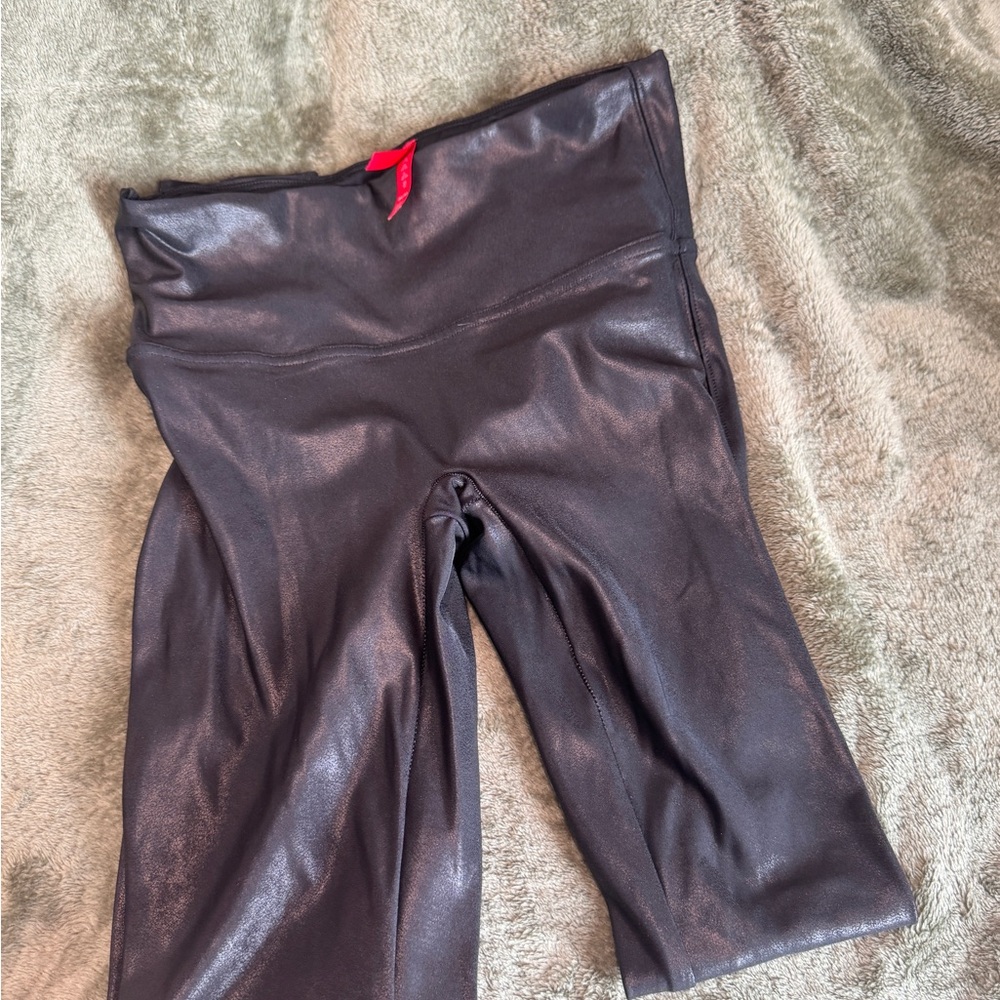 SPANX Metallic Black Leggings